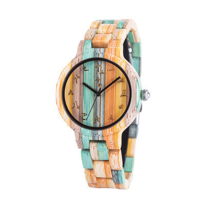 Carved Colorful Wooden Couple Watches, Elegant Style Watches