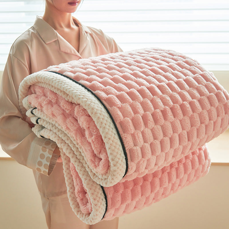 Coral Flannel Winter Cozy Thick Thermal Cover Blanket