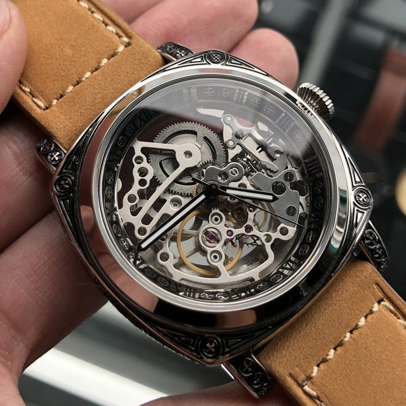Mechanical Hollowed-out Exquisite Men's Luxury Watches, Men's High-end Stylish Watches, Elegant Men's Watches