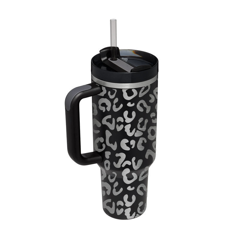 40 Oz Tumbler With Handle Straw Insulated, Stainless Steel Spill Proof Vacuum Coffee Cup Tumbler With Lid Tapered Mug Gifts For Valentine Suitable For Car Gym Office Travel
