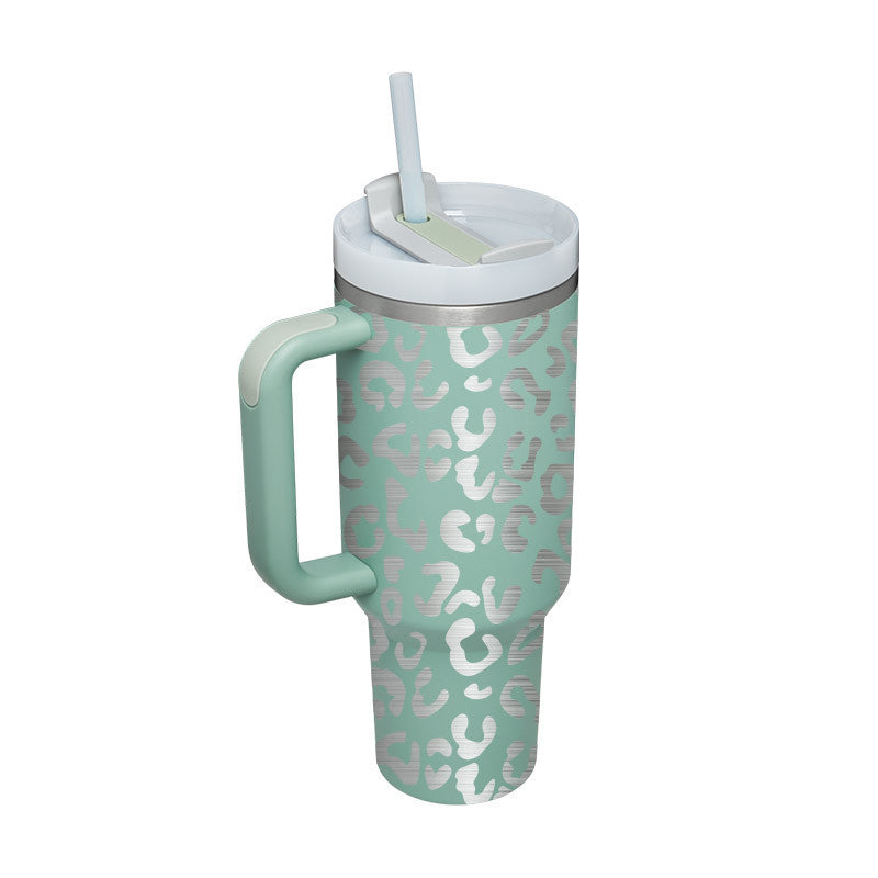 40 Oz Tumbler With Handle Straw Insulated, Stainless Steel Spill Proof Vacuum Coffee Cup Tumbler With Lid Tapered Mug Gifts For Valentine Suitable For Car Gym Office Travel