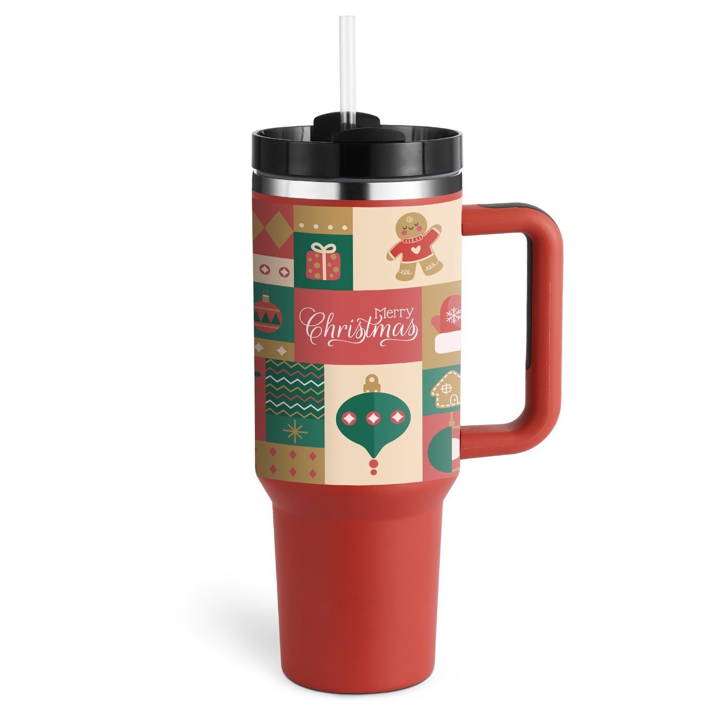 40 Oz Tumbler With Handle Straw Insulated, Stainless Steel Spill Proof Vacuum Coffee Cup Tumbler With Lid Tapered Mug Gifts For Valentine Suitable For Car Gym Office Travel