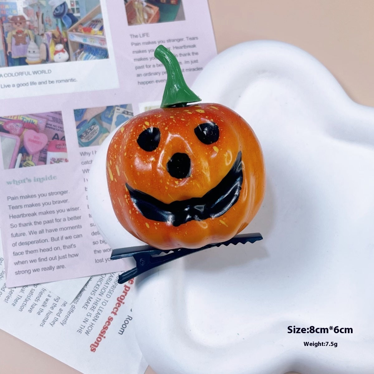 Halloween Barrettes Small Pumpkin Simulation Face Pin