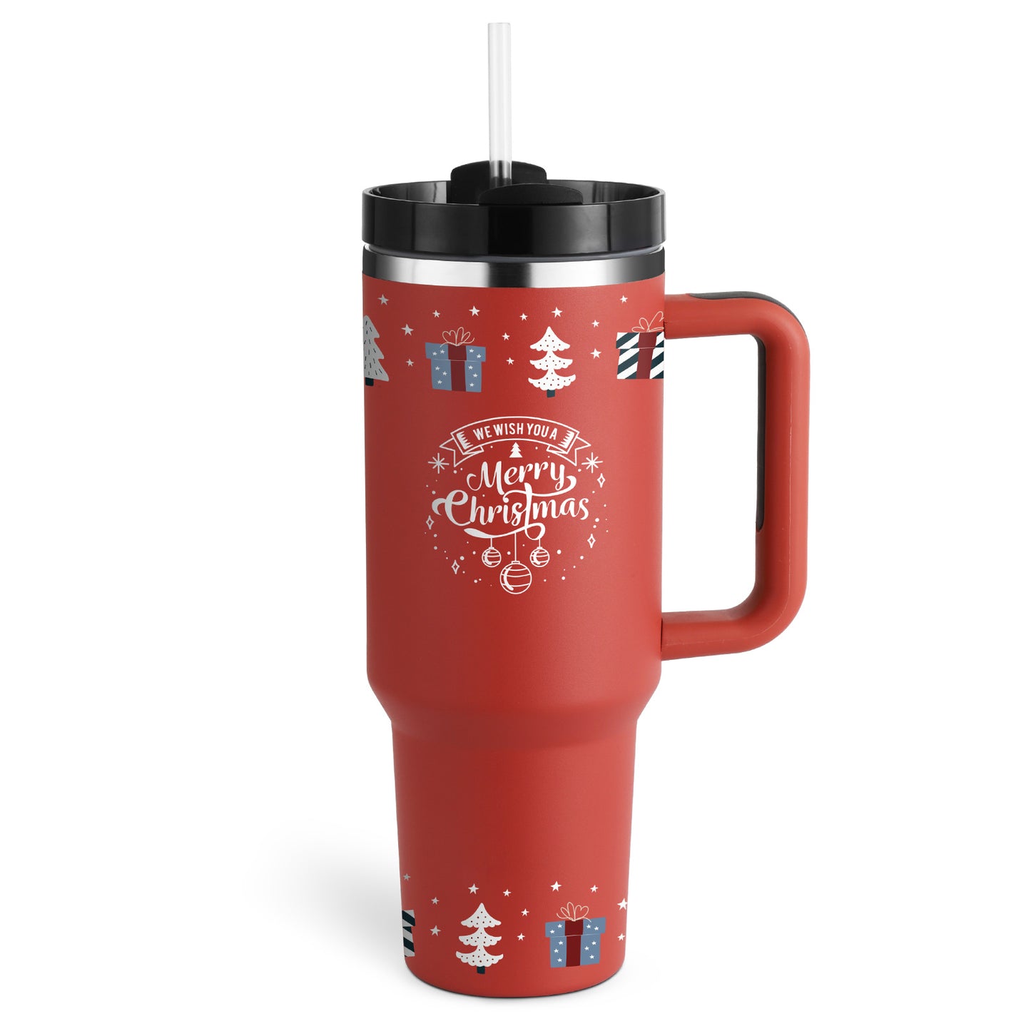 40 Oz Tumbler With Handle Straw Insulated, Stainless Steel Spill Proof Vacuum Coffee Cup Tumbler With Lid Tapered Mug Gifts For Valentine Suitable For Car Gym Office Travel
