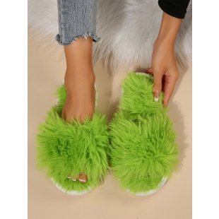 Fluffy Slippers Female Winter Wear Cozy Women's Slippers