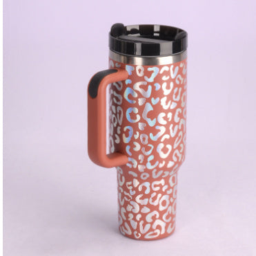 40 Oz Tumbler With Handle Straw Insulated, Stainless Steel Spill Proof Vacuum Coffee Cup Tumbler With Lid Tapered Mug Gifts For Valentine Suitable For Car Gym Office Travel