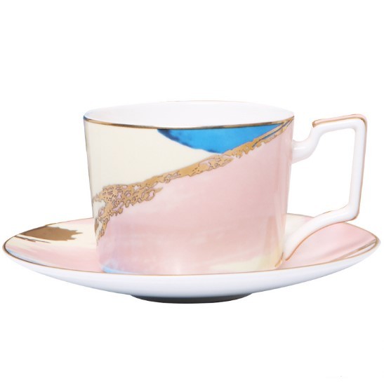 Beautiful Watercolor Dessert Plates, Gorgeous Stunning Dinnerware, Real Gold plated edge