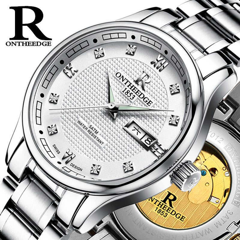 Genuine Rui Edge Watches, Men's Automatic Mechanical Watches, Men's Business Watch, Luminous Hollow Water-proof Fine Steel Elegance