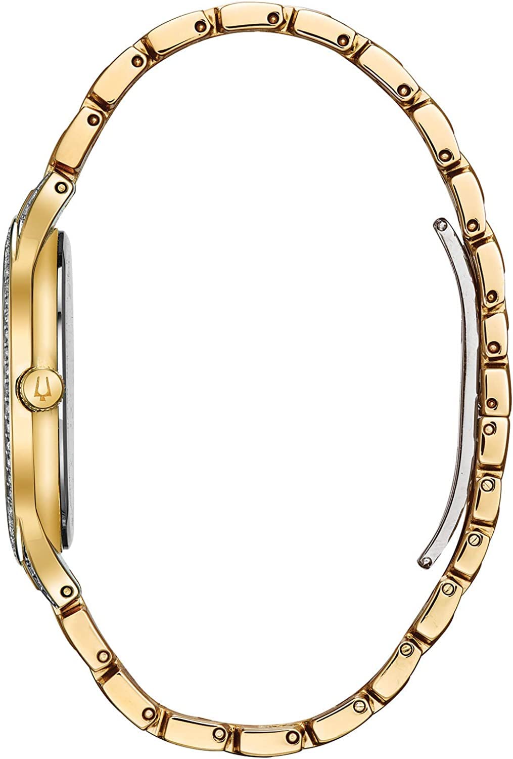 Bulova Ladies' Crystal Phantom Gold Tone Stainless Steel 2-Hand Quartz Watch, 440 Crystals and Pave Dial Style: 98L263