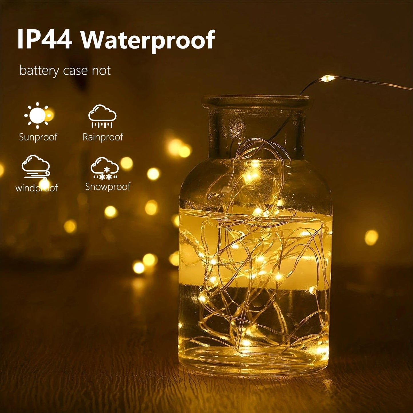 4-Pack Fairy Lights Battery Operated with Timer, Waterproof 16FT 50 LED String Lights Outdoor Indoor, Cuttable Twinkle Lights for Christmas Home Bedroom Wedding DIY Centerpiece Birthday (Warm White)