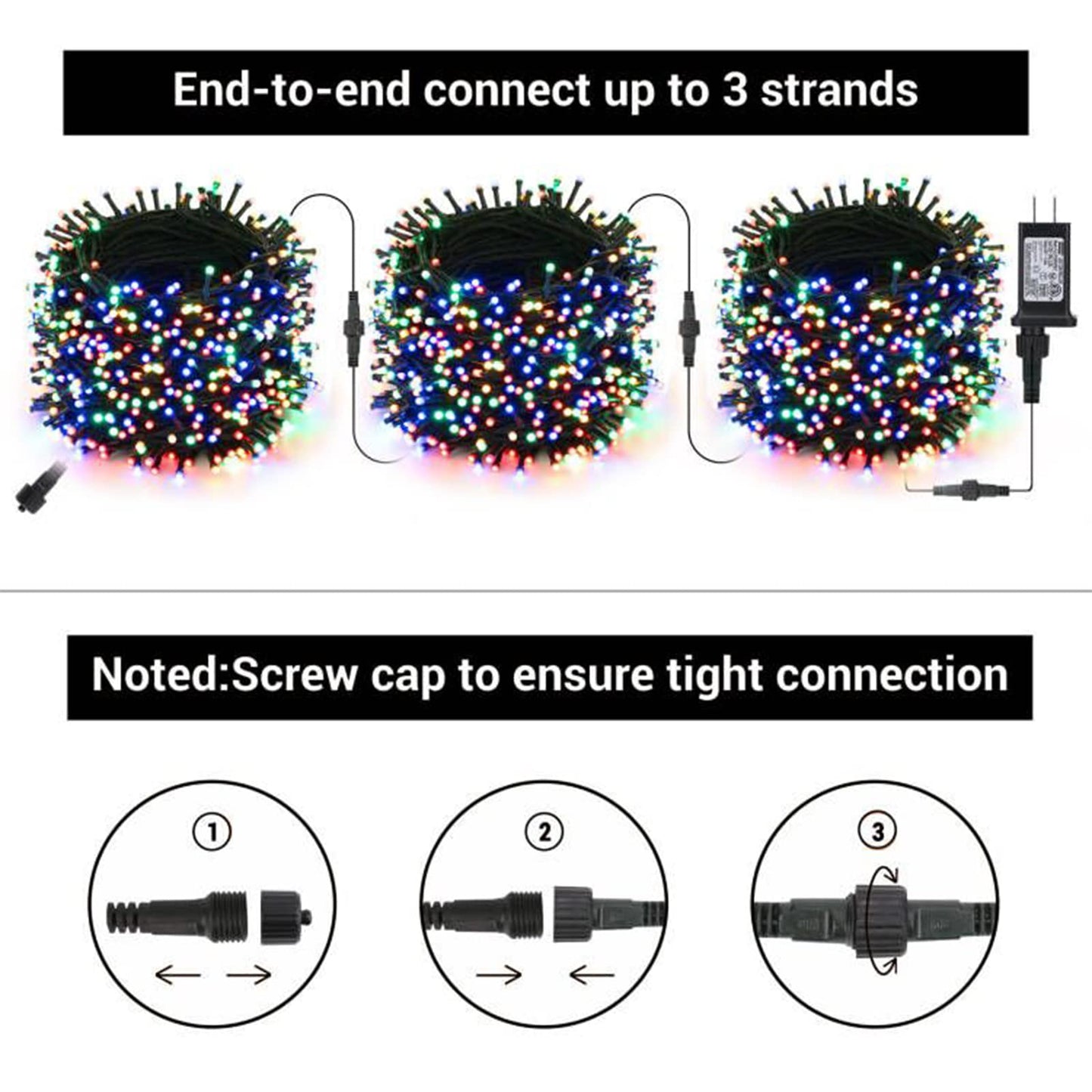 114ft Christmas String Lights Outdoor, 300 LED Christmas Lights Connectable with Timer, 8 Modes Multicolor Christmas Tree Lights Fairy Twinkle Lights for Indoor Outdoor Xmas Decorations