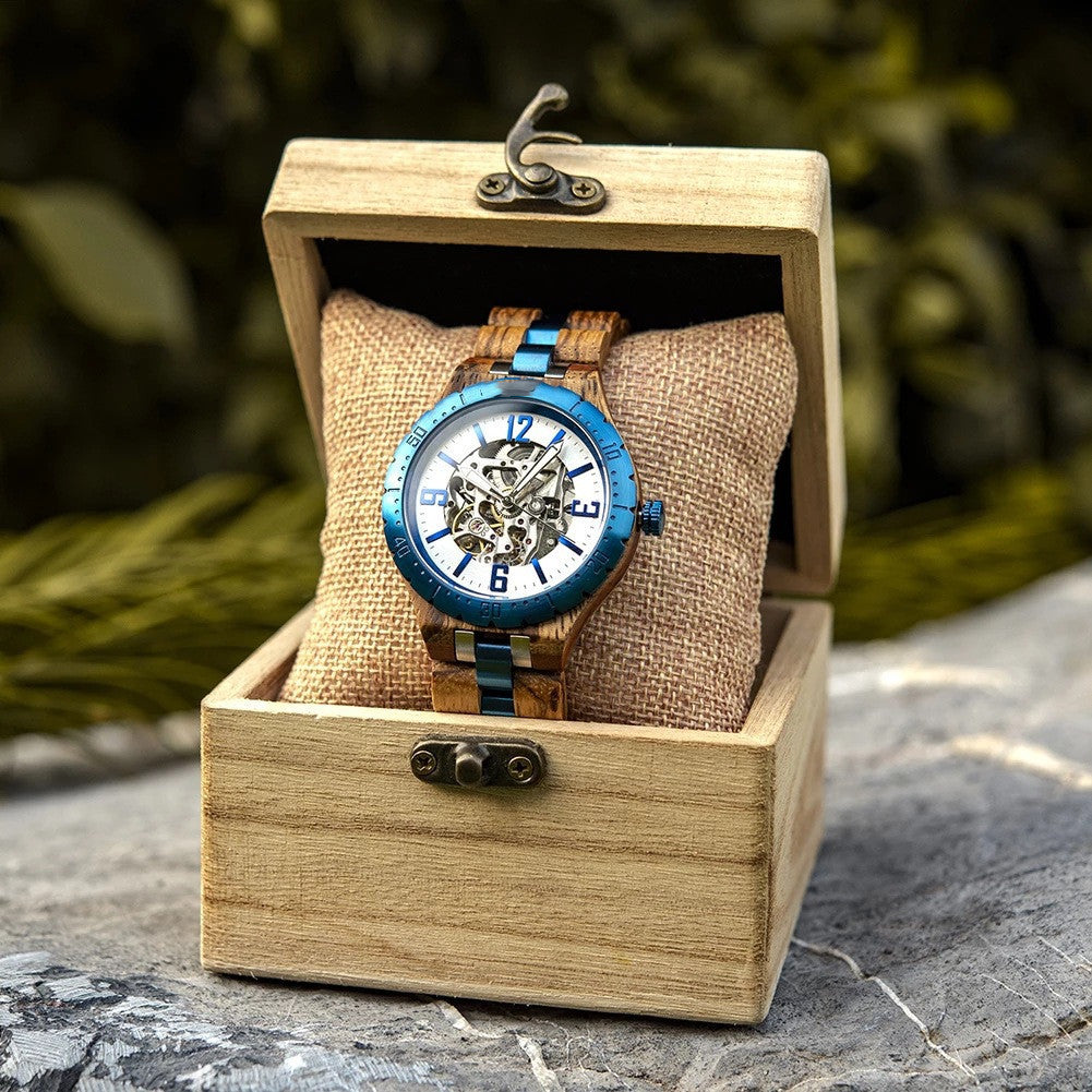 Exquisite Luxury Men's Watches, High-end Wooden Automatic Mechanical Watches