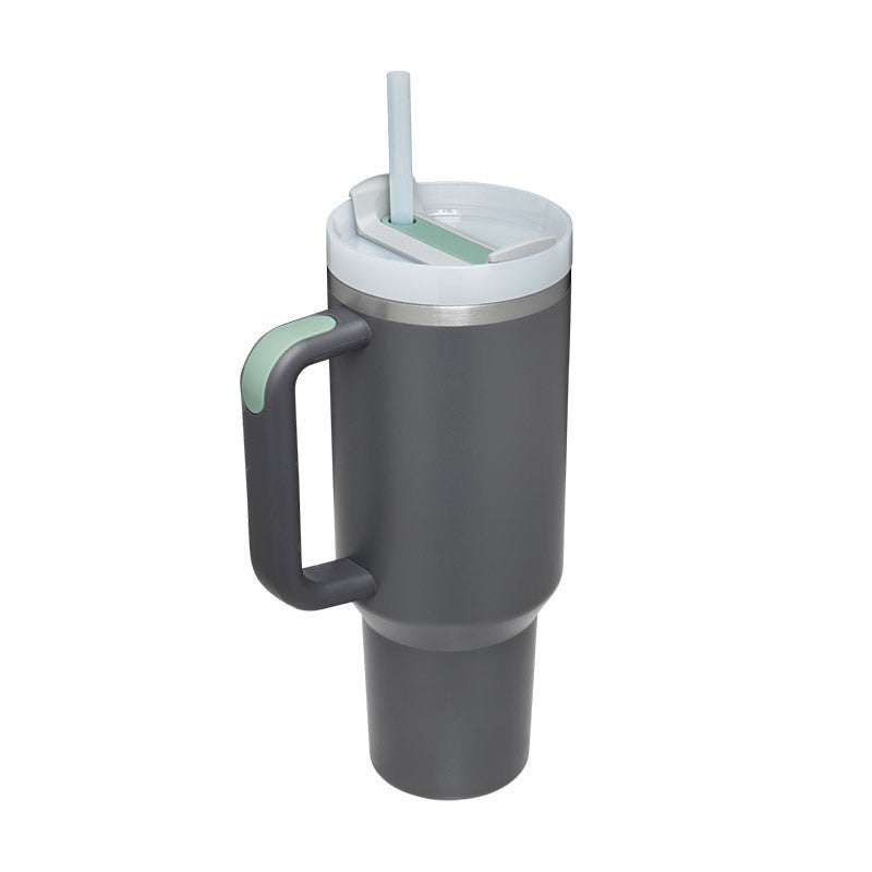 40 Oz Tumbler With Handle Straw Insulated, Stainless Steel Spill Proof Vacuum Coffee Cup Tumbler With Lid Tapered Mug Gifts For Valentine Suitable For Car Gym Office Travel