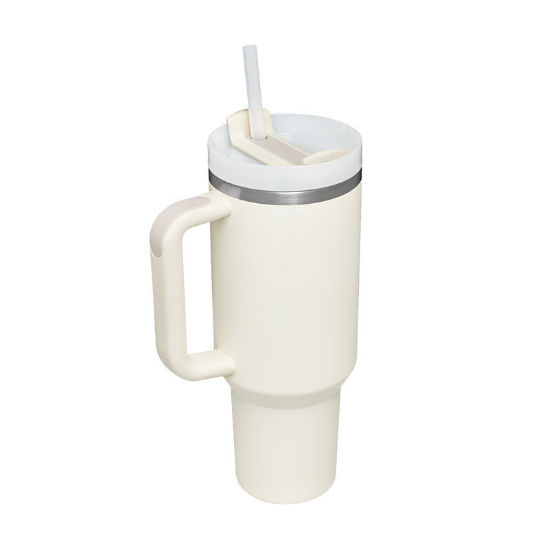 40 Oz Tumbler With Handle Straw Insulated, Stainless Steel Spill Proof Vacuum Coffee Cup Tumbler With Lid Tapered Mug Gifts For Valentine Suitable For Car Gym Office Travel