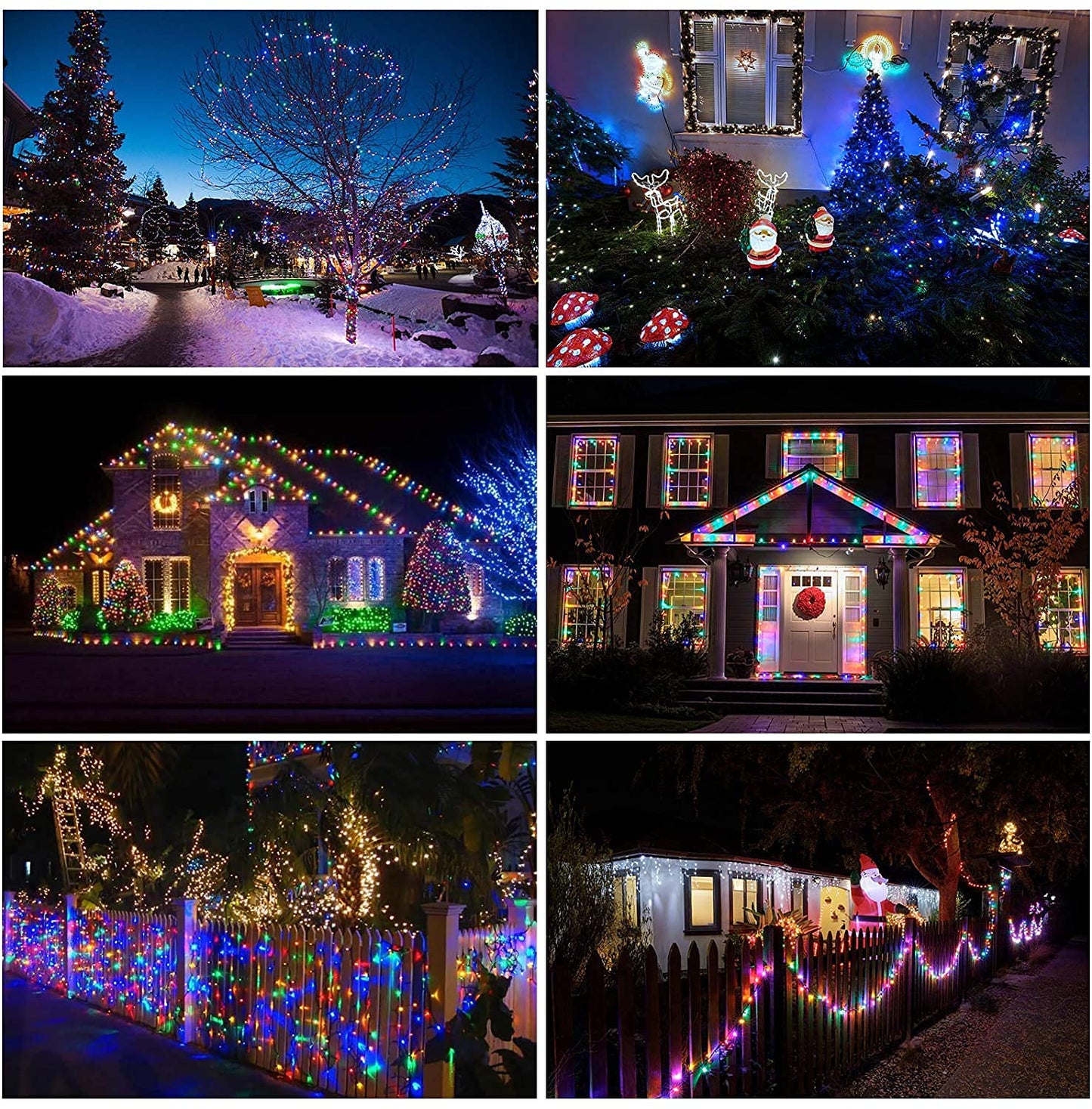 114ft Christmas String Lights Outdoor, 300 LED Christmas Lights Connectable with Timer, 8 Modes Multicolor Christmas Tree Lights Fairy Twinkle Lights for Indoor Outdoor Xmas Decorations
