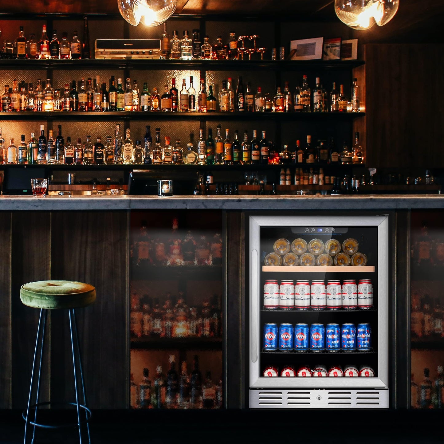 Kalamera Mini Fridge 24?ǥ Beverage and Wine Cooler Built-in or Freestanding - 118 Cans & 16 Bottles Capacity Wine Refrigerator Cooler