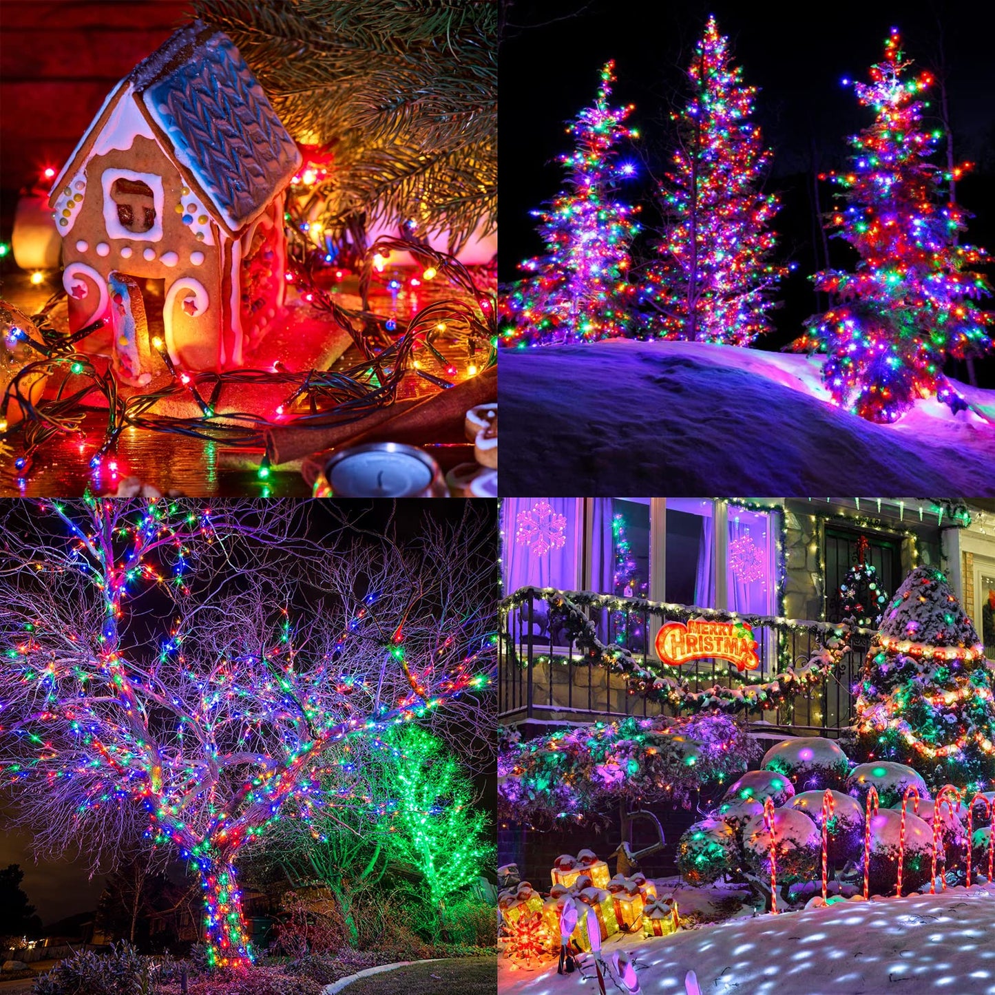 114ft Christmas String Lights Outdoor, 300 LED Christmas Lights Connectable with Timer, 8 Modes Multicolor Christmas Tree Lights Fairy Twinkle Lights for Indoor Outdoor Xmas Decorations