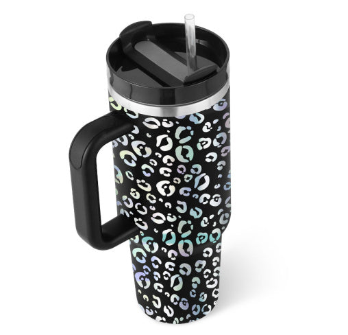 40 Oz Tumbler With Handle Straw Insulated, Stainless Steel Spill Proof Vacuum Coffee Cup Tumbler With Lid Tapered Mug Gifts For Valentine Suitable For Car Gym Office Travel