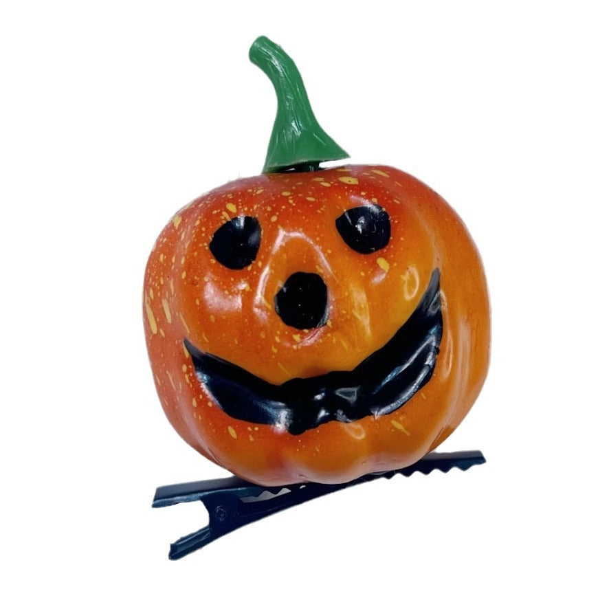 Halloween Barrettes Small Pumpkin Simulation Face Pin