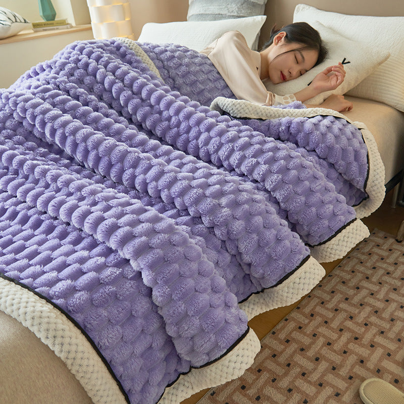 Coral Flannel Winter Cozy Thick Thermal Cover Blanket