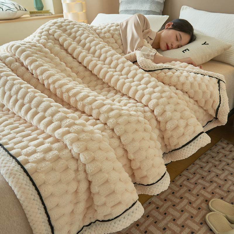 Coral Flannel Winter Cozy Thick Thermal Cover Blanket