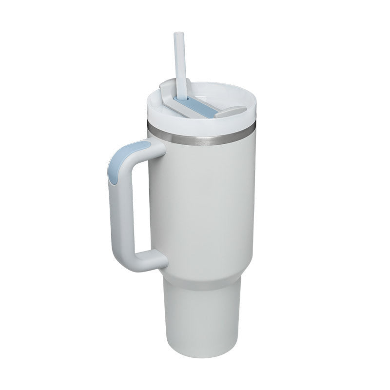 40 Oz Tumbler With Handle Straw Insulated, Stainless Steel Spill Proof Vacuum Coffee Cup Tumbler With Lid Tapered Mug Gifts For Valentine Suitable For Car Gym Office Travel