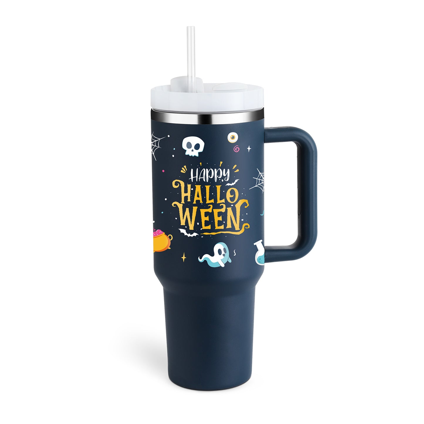 40 Oz Tumbler With Handle Straw Insulated, Stainless Steel Spill Proof Vacuum Coffee Cup Tumbler With Lid Tapered Mug Gifts For Valentine Suitable For Car Gym Office Travel