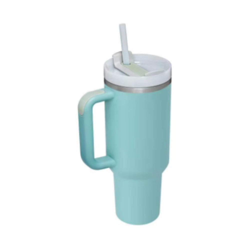 40 Oz Tumbler With Handle Straw Insulated, Stainless Steel Spill Proof Vacuum Coffee Cup Tumbler With Lid Tapered Mug Gifts For Valentine Suitable For Car Gym Office Travel