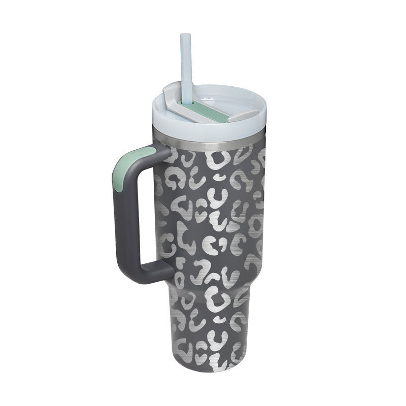 40 Oz Tumbler With Handle Straw Insulated, Stainless Steel Spill Proof Vacuum Coffee Cup Tumbler With Lid Tapered Mug Gifts For Valentine Suitable For Car Gym Office Travel