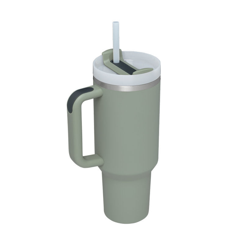 40 Oz Tumbler With Handle Straw Insulated, Stainless Steel Spill Proof Vacuum Coffee Cup Tumbler With Lid Tapered Mug Gifts For Valentine Suitable For Car Gym Office Travel