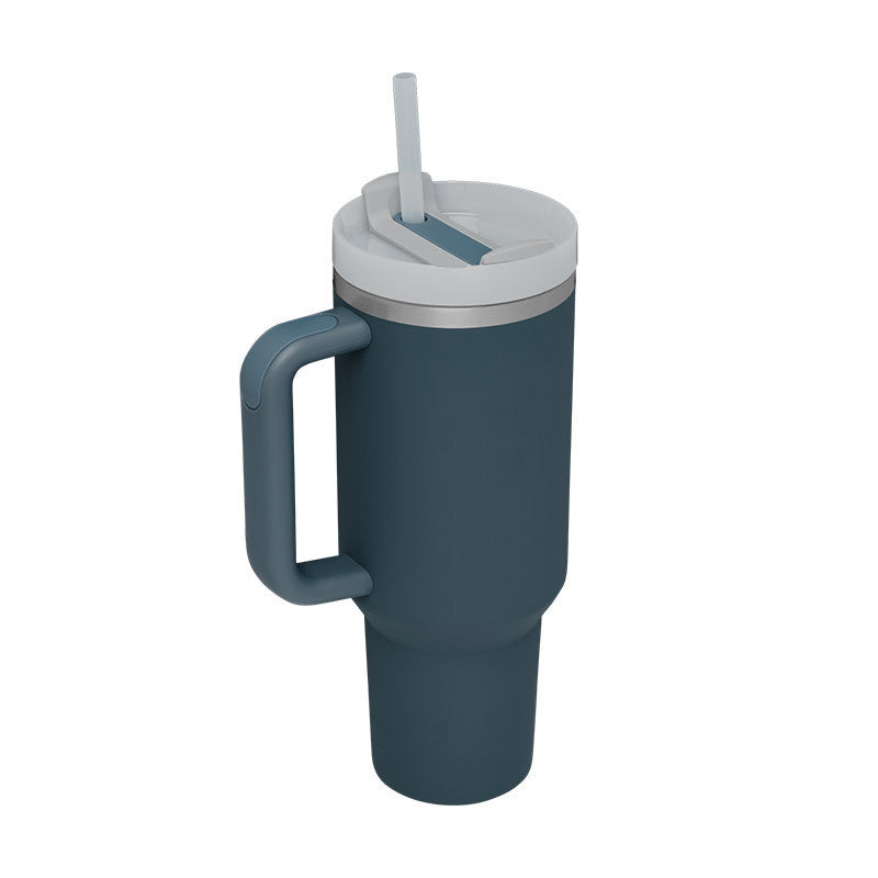 40 Oz Tumbler With Handle Straw Insulated, Stainless Steel Spill Proof Vacuum Coffee Cup Tumbler With Lid Tapered Mug Gifts For Valentine Suitable For Car Gym Office Travel