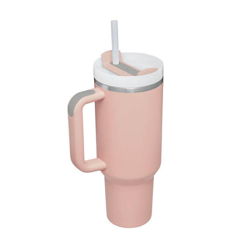 40 Oz Tumbler With Handle Straw Insulated, Stainless Steel Spill Proof Vacuum Coffee Cup Tumbler With Lid Tapered Mug Gifts For Valentine Suitable For Car Gym Office Travel