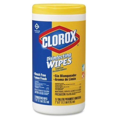 Clorox Company Disinfecting Wipes, 75 Wipes, 6/CT, Lemon Scent