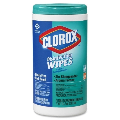 Clorox Company Disinfecting Wipes, 75 Wipes, 6/CT, Fresh Scent