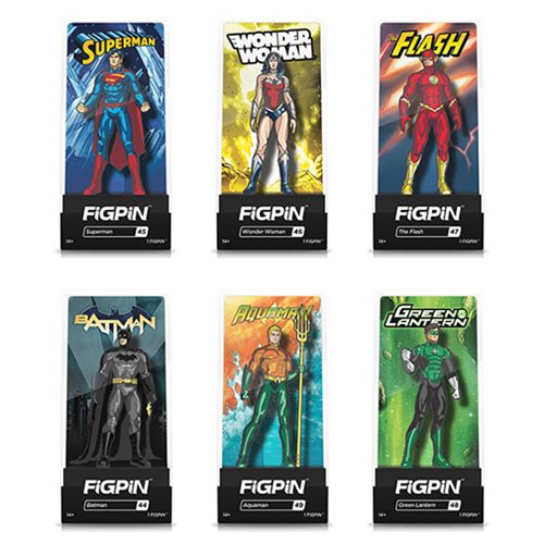 DC Justice League Assorted FiGPiN Enamel Pins 6-Pack Case