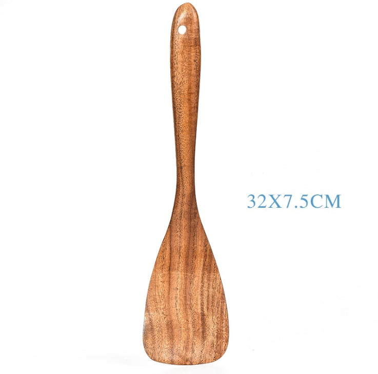 Elegant Cookware, Teak Natural Wood Tableware Spoon Ladle Turner Rice Colander Soup Skimmer Cooking Tool Sets Spoon Scoop Kitchen Tools Gadgets