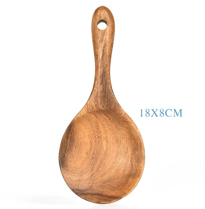 Elegant Cookware, Teak Natural Wood Tableware Spoon Ladle Turner Rice Colander Soup Skimmer Cooking Tool Sets Spoon Scoop Kitchen Tools Gadgets