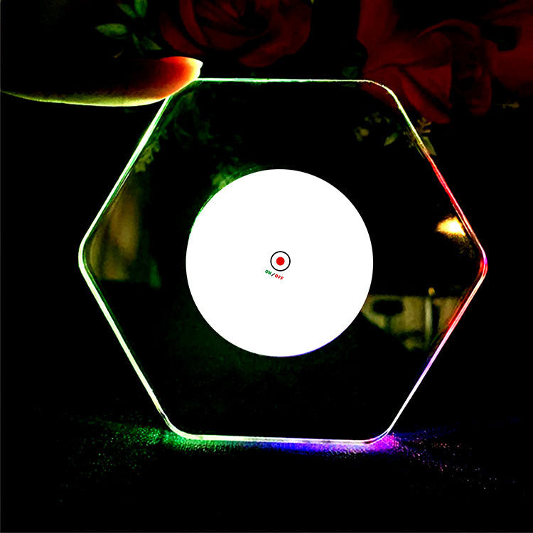 Awesome Gifts, LED Glow Coaster Acrylic Crystal Emitting Luminous Bar Cocktail Mug Stand Light Coasters Flashing Base Tableware Decoration Pads