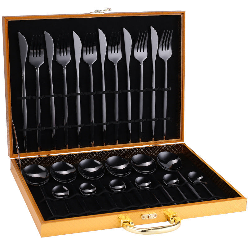 24pcs Luxury Cutlery Set, Dazzling Cutlery Set - Gold, Silver, Rise Gold, Multi-Color