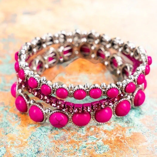 Fashion Vintage Inlaid Turquoise Rhinestone Alloy Bracelet Multi-layer, Fashion Vintage Jewelry