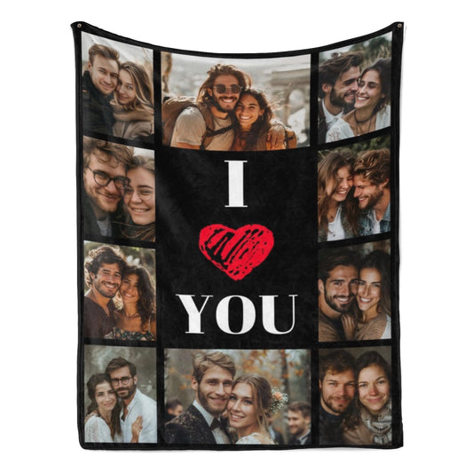 HHLongX Gifts for Girlfriend Boyfriend Custom Photo Blanket for Couples Gifts, Personalized Picture Blankets for Christmas Valentines Day Couples Gifts Wife Husband