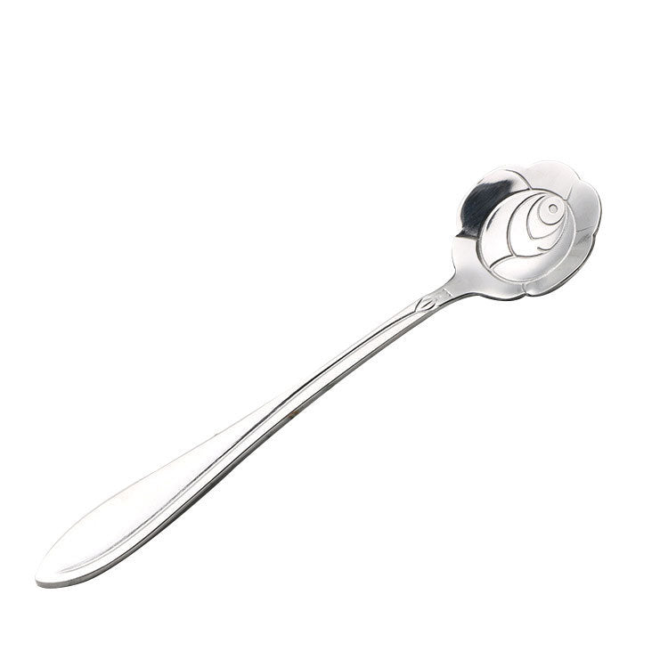 Amazing Gifts, Teaspoons Rose Shaped Flower Stainless Steel Kitchen Tableware Handle Cutlery Mini Dessert Tea Dining Spoon For Snacks