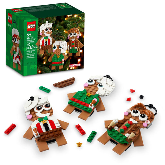 LEGO Gingerbread Ornaments - Christmas Tree Ornaments Building Set for Kids, Boys & Girls, Ages 6+ - 3 Gingerbread Decorations for Tree & Home - Gift Ideas for Kids - 40642