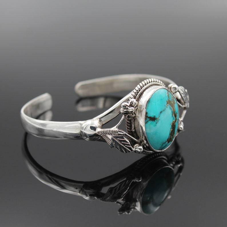 Women's Vintage Engraving Turquoise Bracelet, Vintage Jewelry Gifts