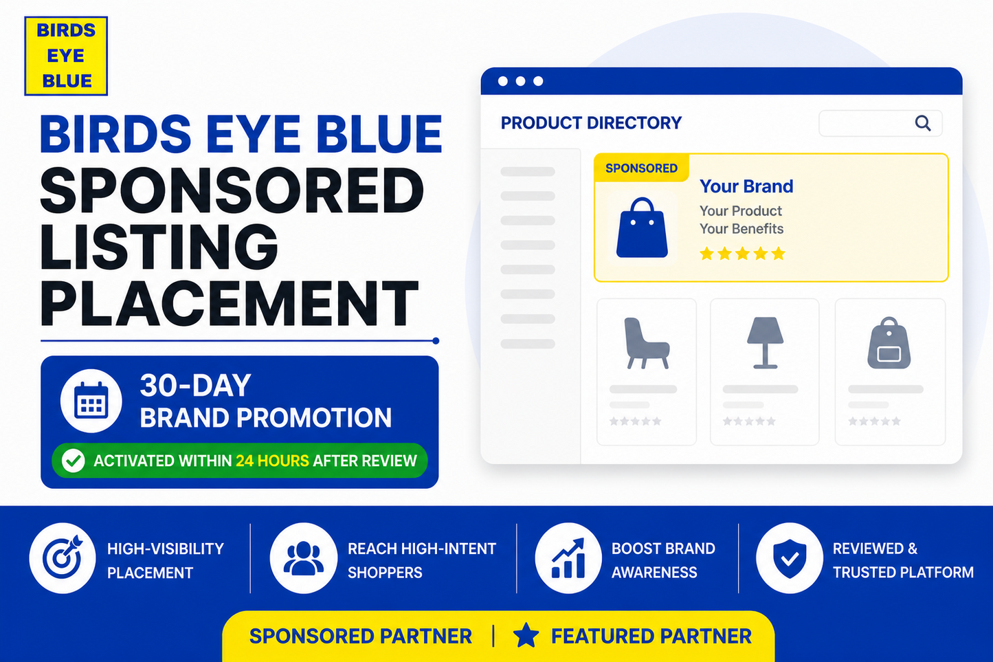 Birds Eye Blue Sponsored Listing Placement
