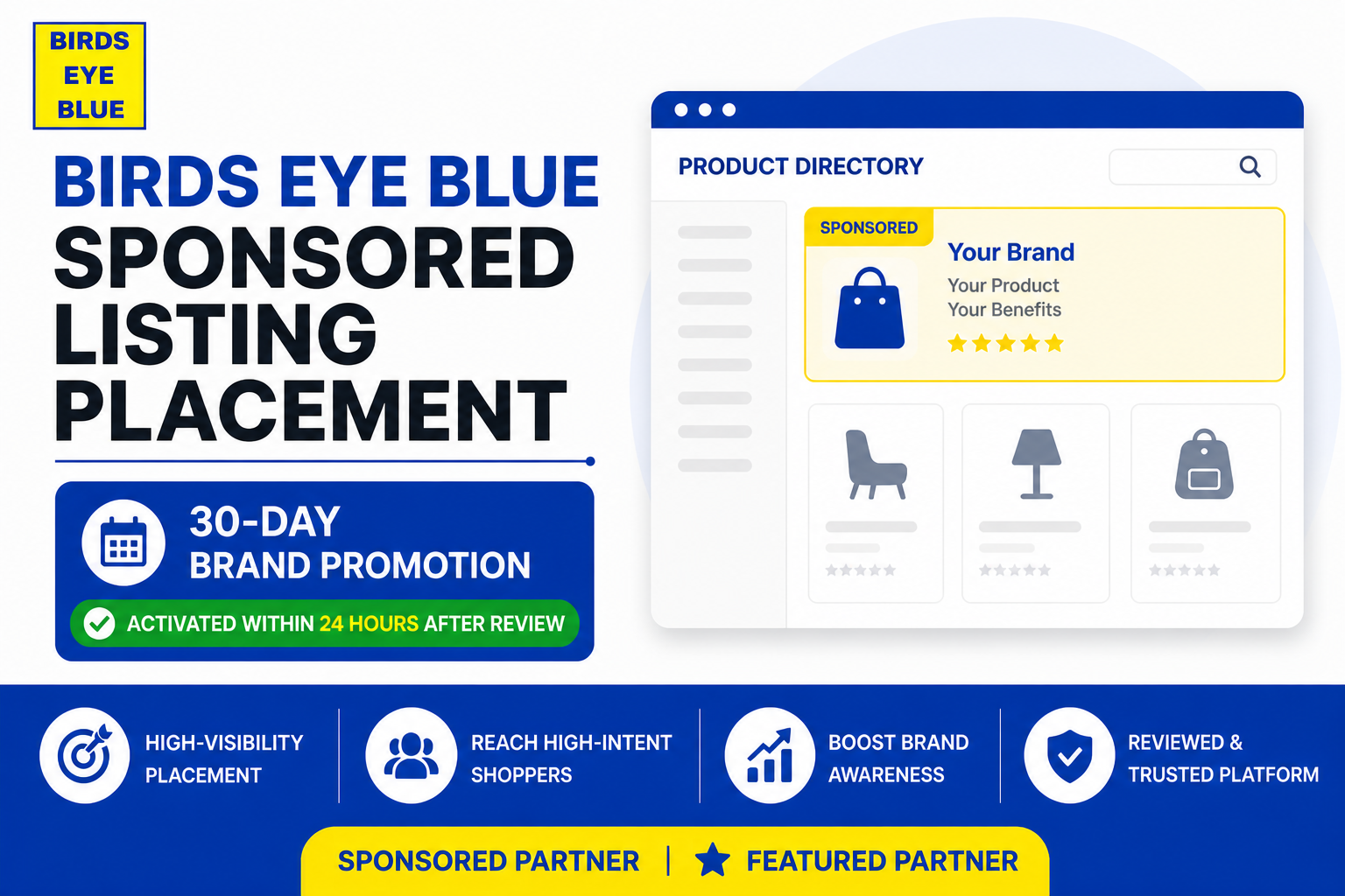 Birds Eye Blue Sponsored Listing Placement
