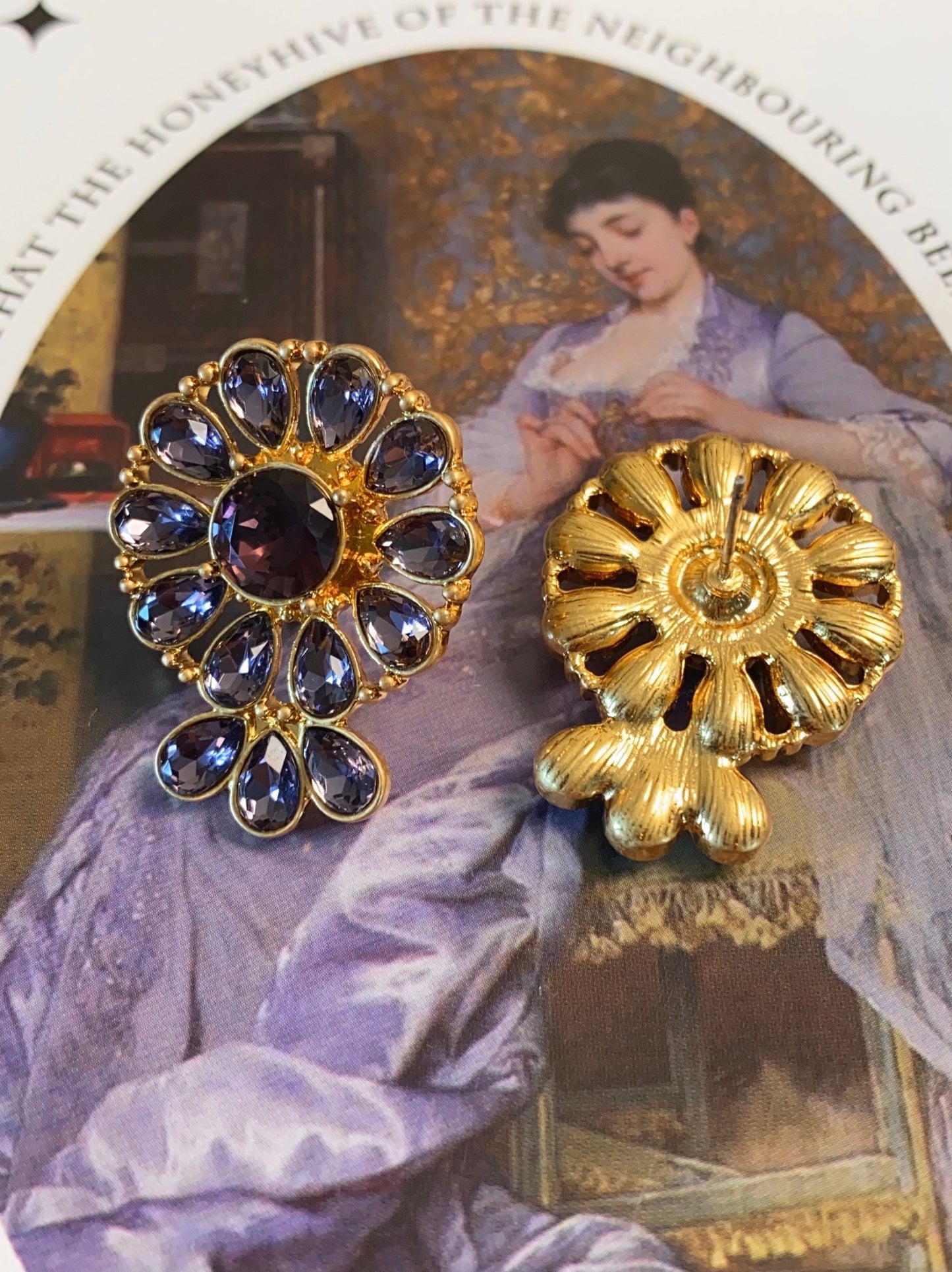 Exquisite Retro Round Vintage Earrings, Dazzling Retro Vintage Earrings