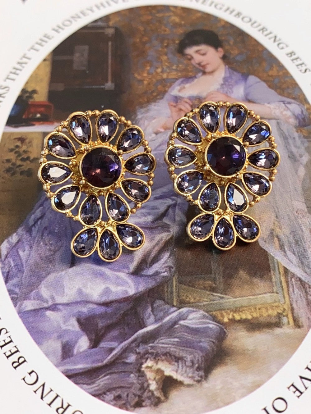 Exquisite Retro Round Vintage Earrings, Dazzling Retro Vintage Earrings