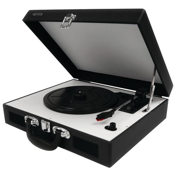 Jensen Jta-410-blk Portable 3-speed Stereo Turntable With Built-in Speakers (black)